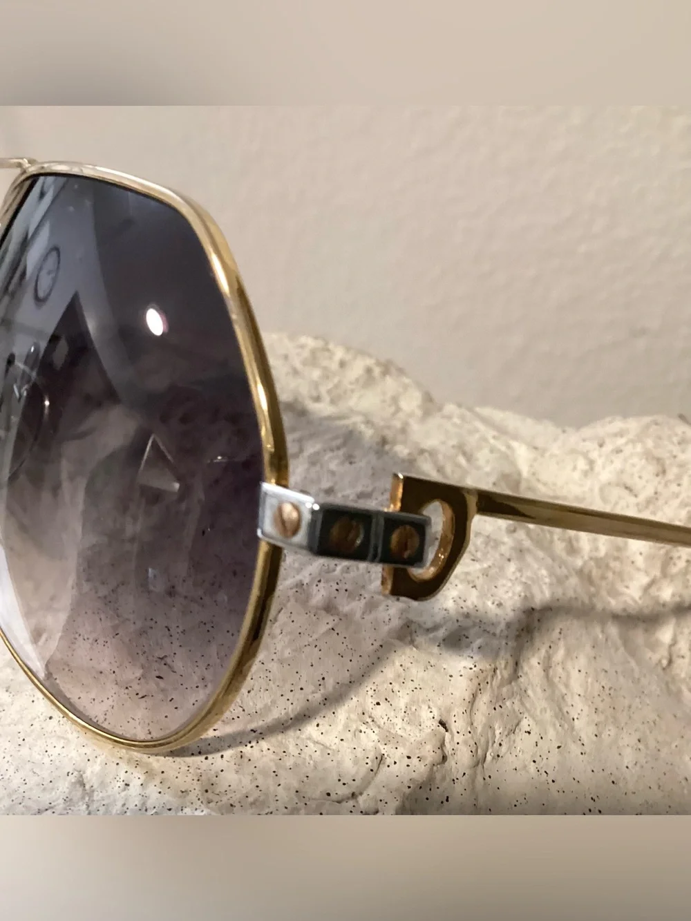 Gold Aviator Sunglasses with Gradient Gray Lenses